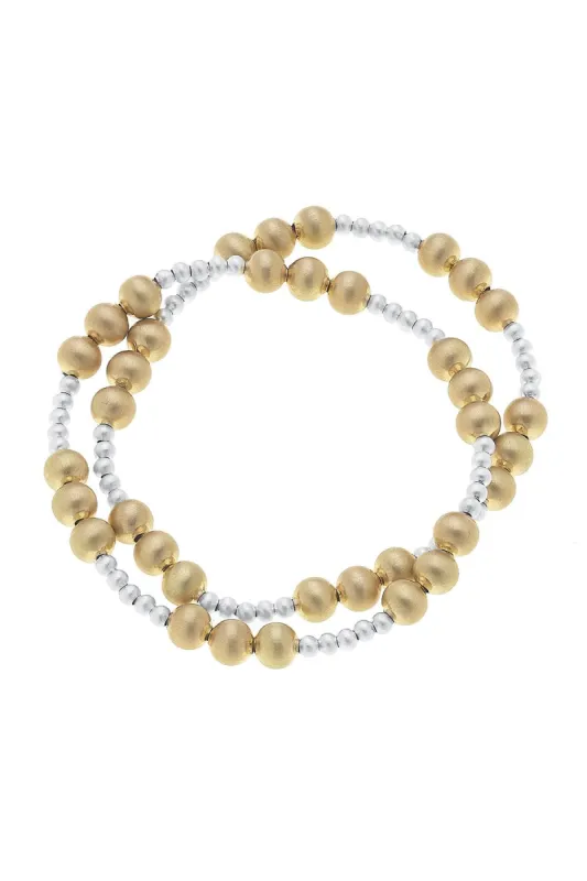 Kimber Ball Bead Stretch Bracelets (Set of 2) sold by Canvas Style