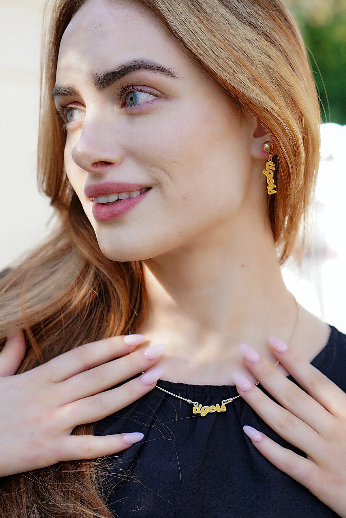 Missouri Tigers Enamel Script Earrings sold by Canvas Style product image thumbnail 2