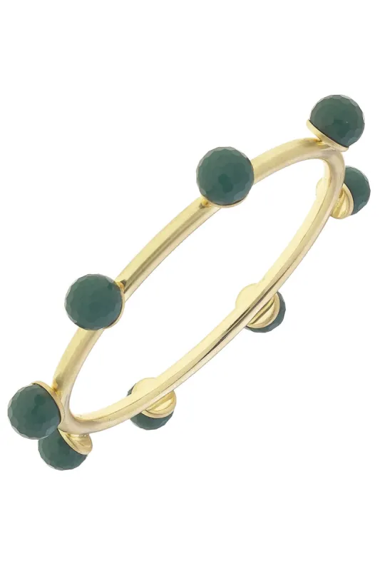 Allison Resin Beaded Bangle in Green sold by Canvas Style