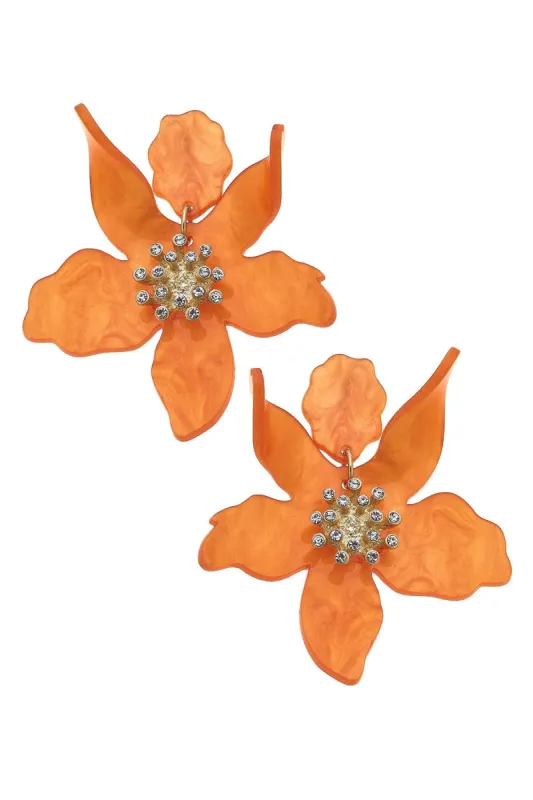 Chloe Resin Flower Statement Earrings sold by Canvas Style
