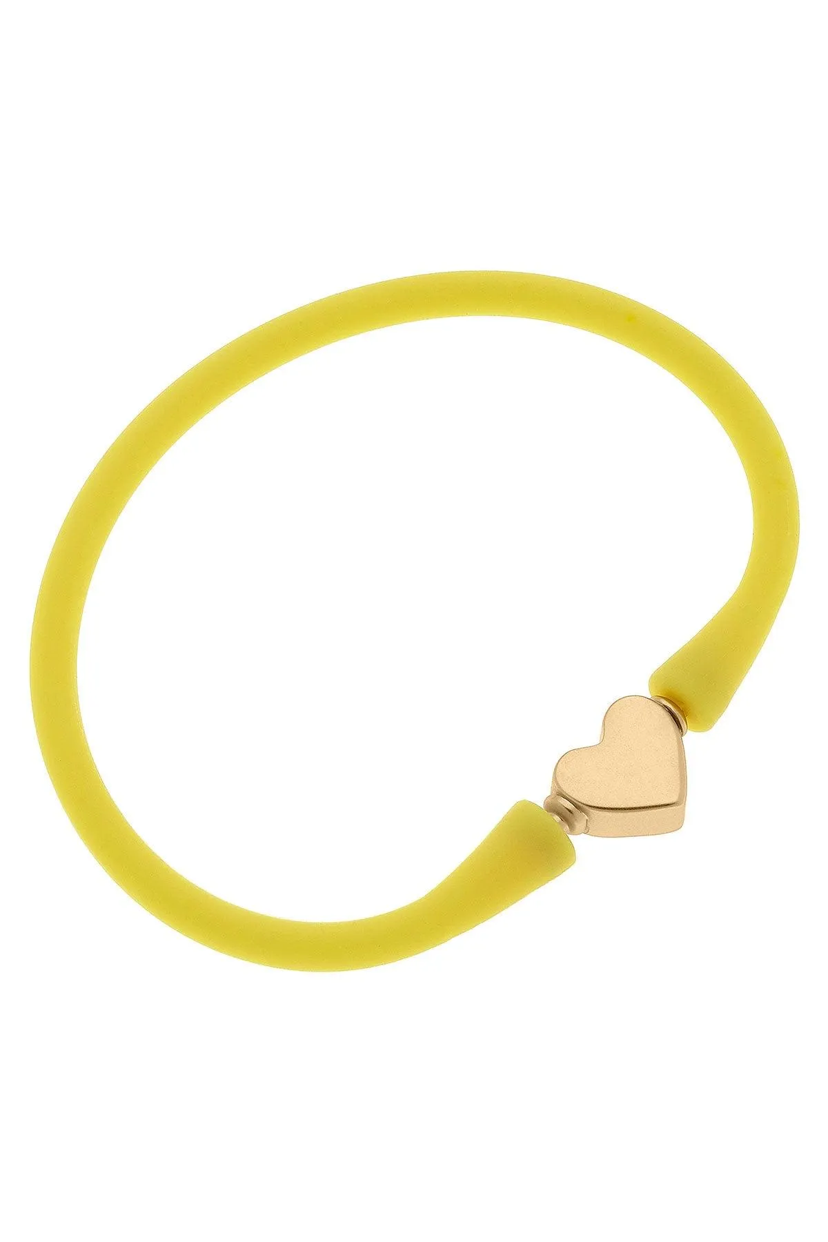 Bali Heart Bead Silicone Bracelet in Yellow - FINAL SALE sold by Canvas Style