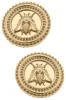 Lizette Bee Medallion Stud Earrings in Worn Gold - FINAL SALE sold by Canvas Style