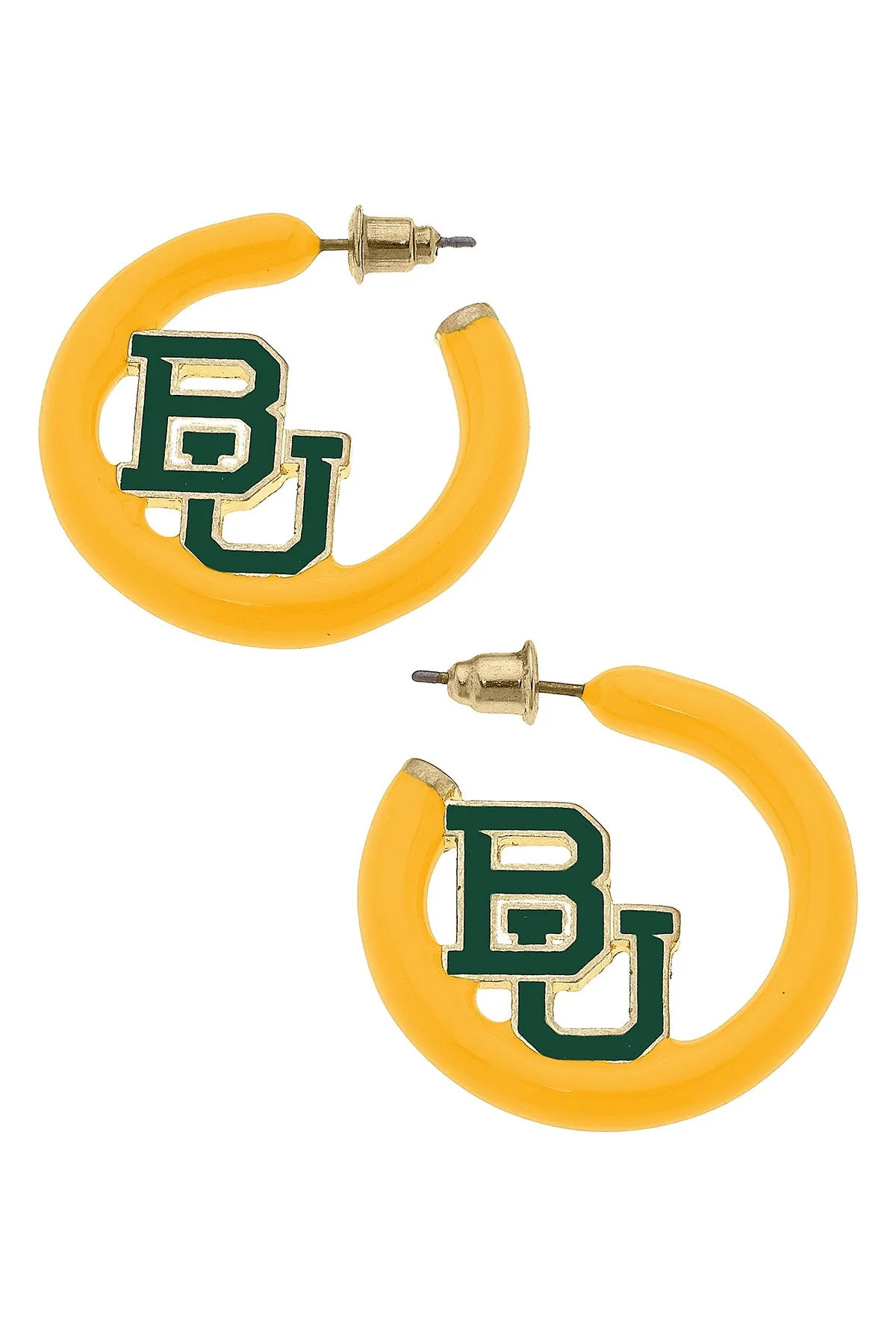 Baylor Bears Enamel Logo Earrings in Green/Gold sold by Canvas Style