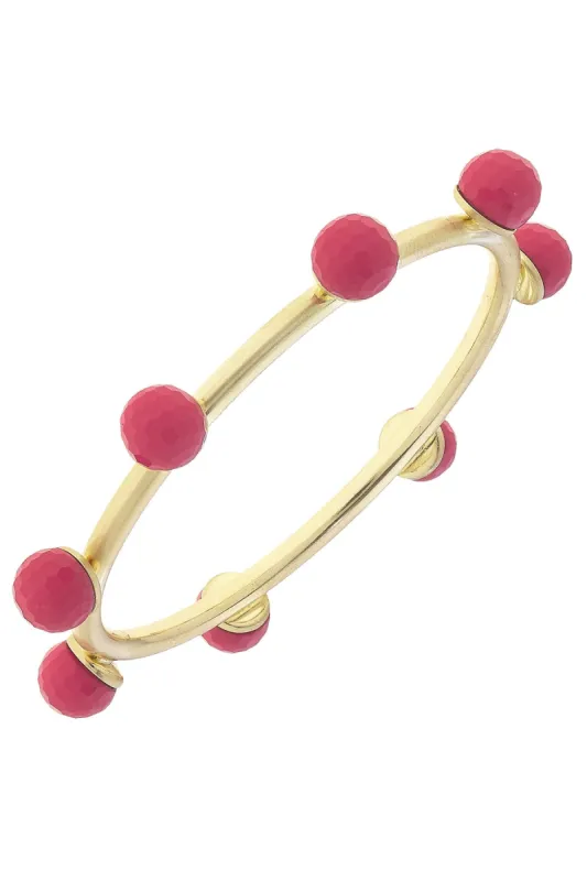 Allison Resin Beaded Bangle in Fuchsia sold by Canvas Style