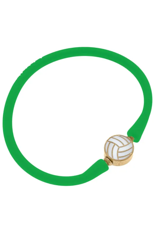 Enamel Volleyball Silicone Bali Bracelet in Green sold by Canvas Style
