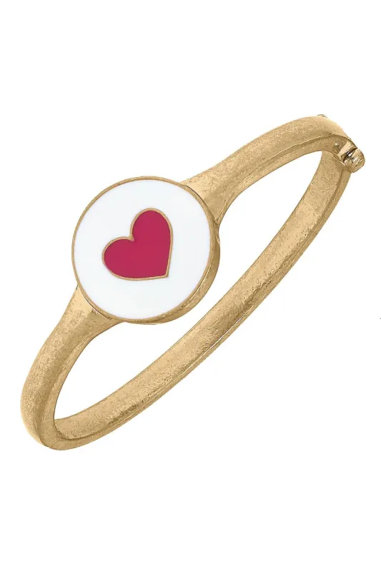 Love Enamel Heart Hinge Bangle - FINAL SALE sold by Canvas Style