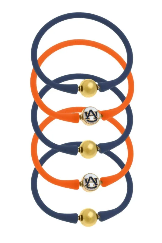 Auburn Tigers 24K Gold Plated Bali Bracelet Stack (Set of 5) sold by Canvas Style