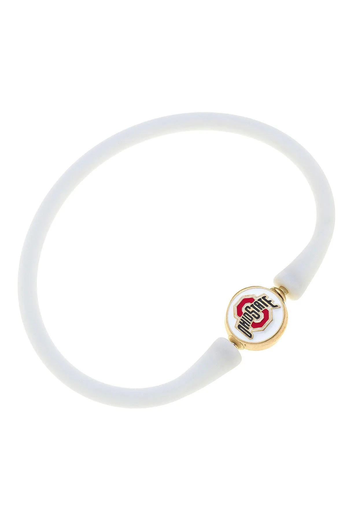 Ohio State Buckeyes Enamel Silicone Bali Bracelet in White - FINAL SALE sold by Canvas Style