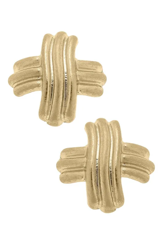 Serena Cross Stud Earrings sold by Canvas Style