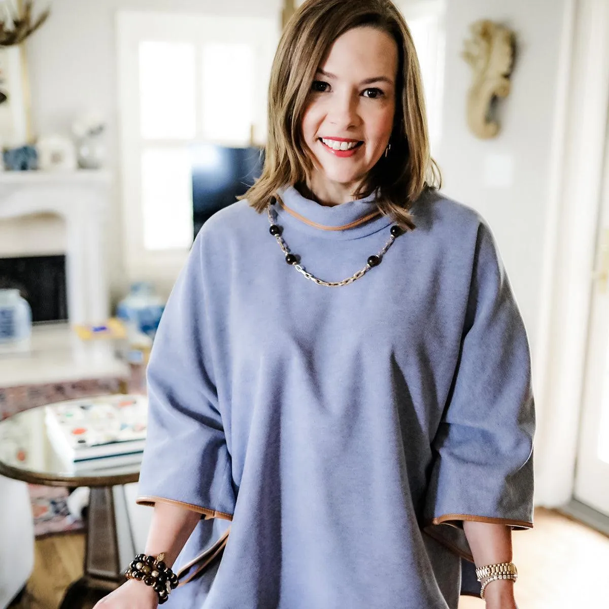 Gia Resin Ball Bead & Chain Link Necklace in Tortoise sold by Canvas Style product image thumbnail 2