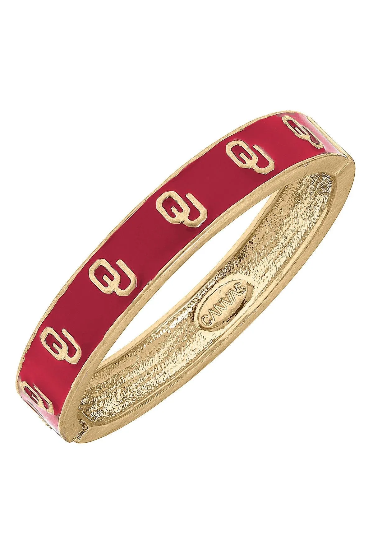 Oklahoma Sooners Enamel Logo Hinge Bangle - FINAL SALE sold by Canvas Style