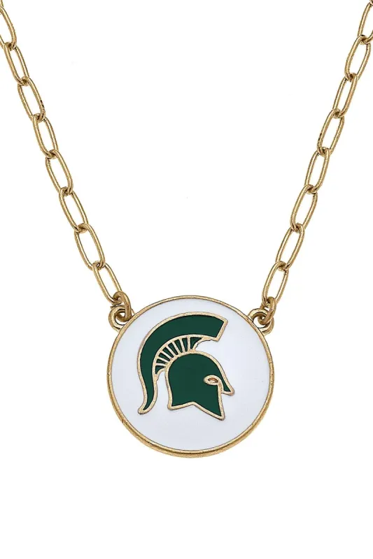 Michigan State Spartans Enamel Disc Pendant Necklace - FINAL SALE sold by Canvas Style