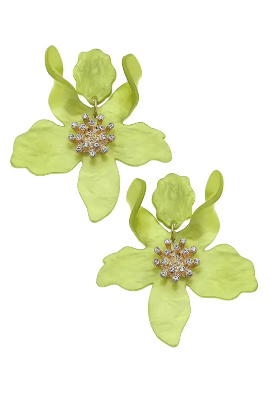 Chloe Resin Flower Statement Earrings sold by Canvas Style