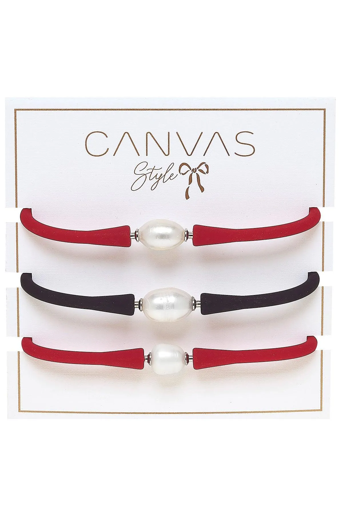 Bali Game Day Bracelet Set of 3 in Red & Black sold by Canvas Style product image thumbnail 2