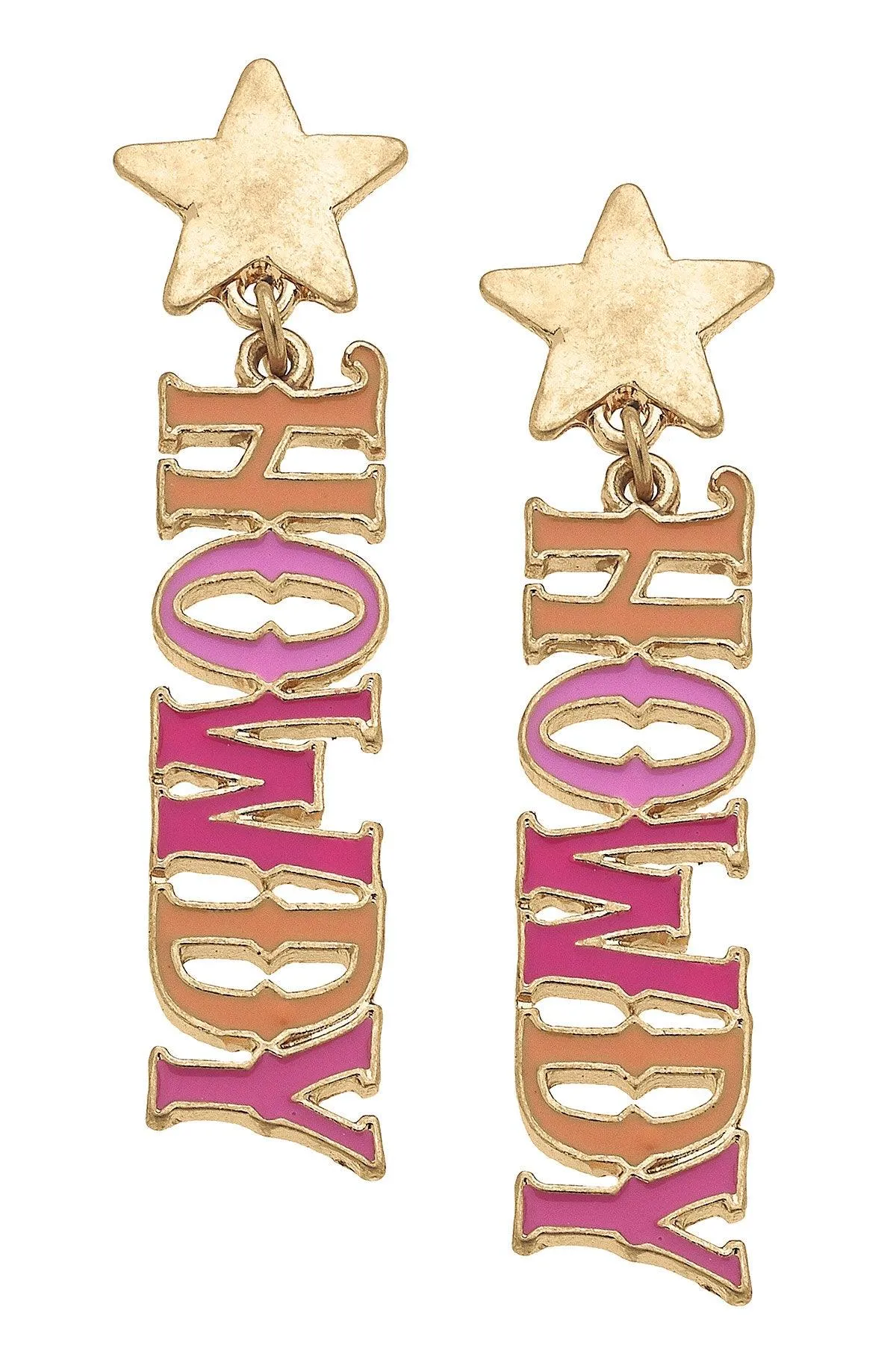 Howdy Star Enamel Earrings in Multi sold by Canvas Style