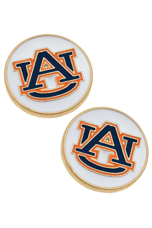 Auburn Tigers Enamel Disc Stud Earrings sold by Canvas Style