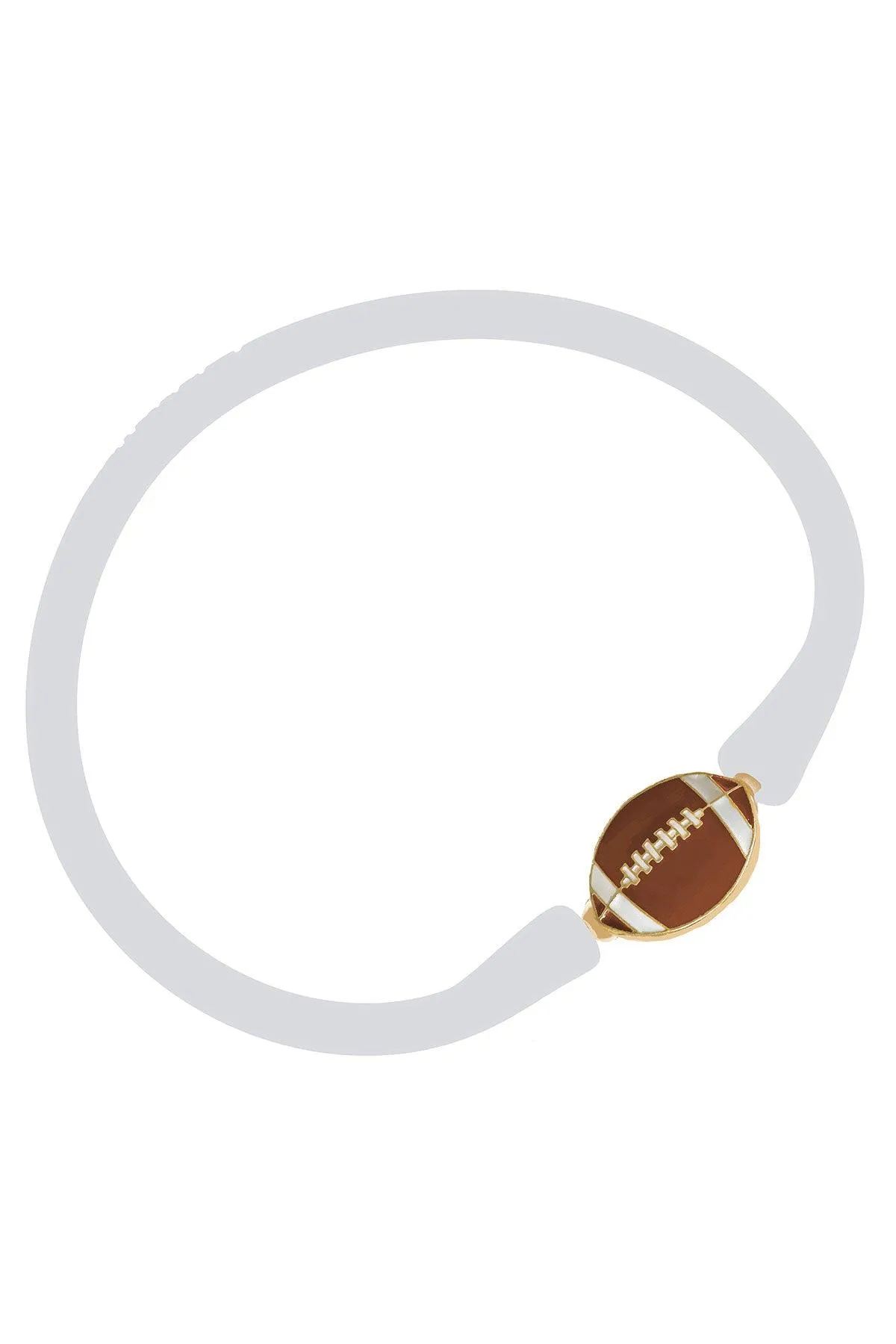 Enamel Football Silicone Bali Bracelet in White - FINAL SALE sold by Canvas Style