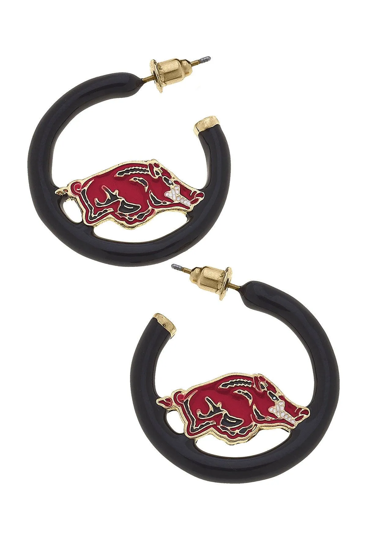 Arkansas Razorbacks Enamel Logo Earrings sold by Canvas Style