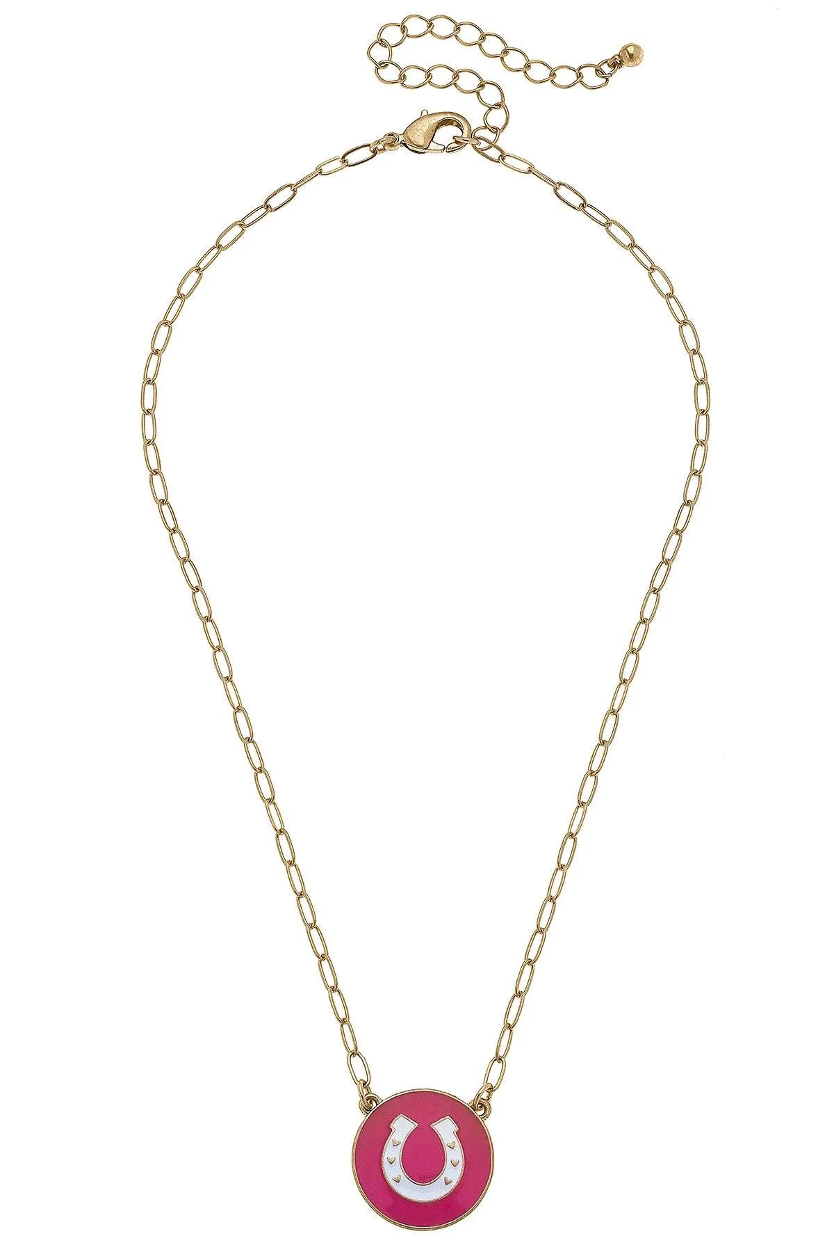 Horseshoe Enamel Pendant Necklace sold by Canvas Style product image thumbnail 2