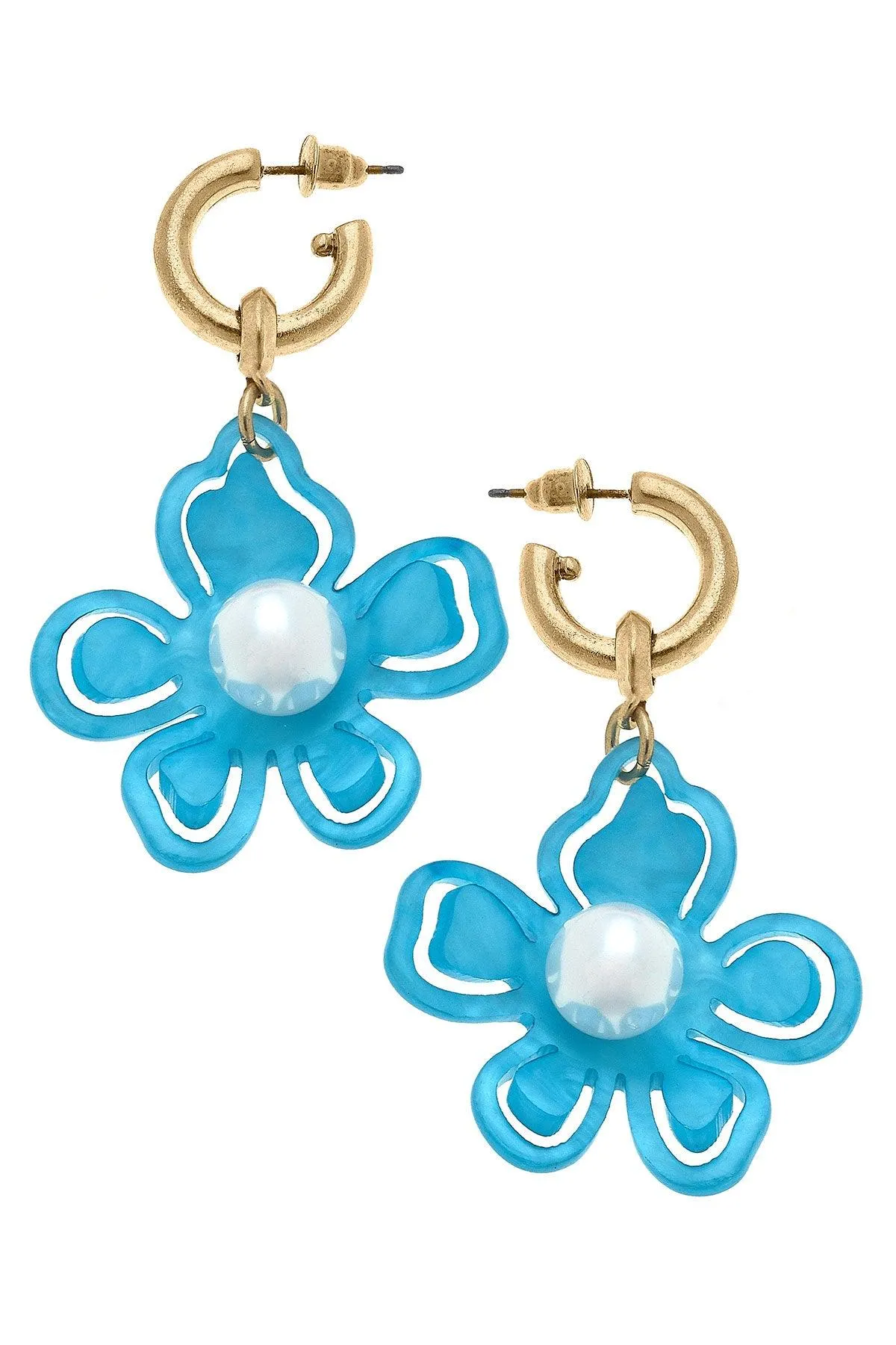 Julia Resin Flower Drop Earrings sold by Canvas Style