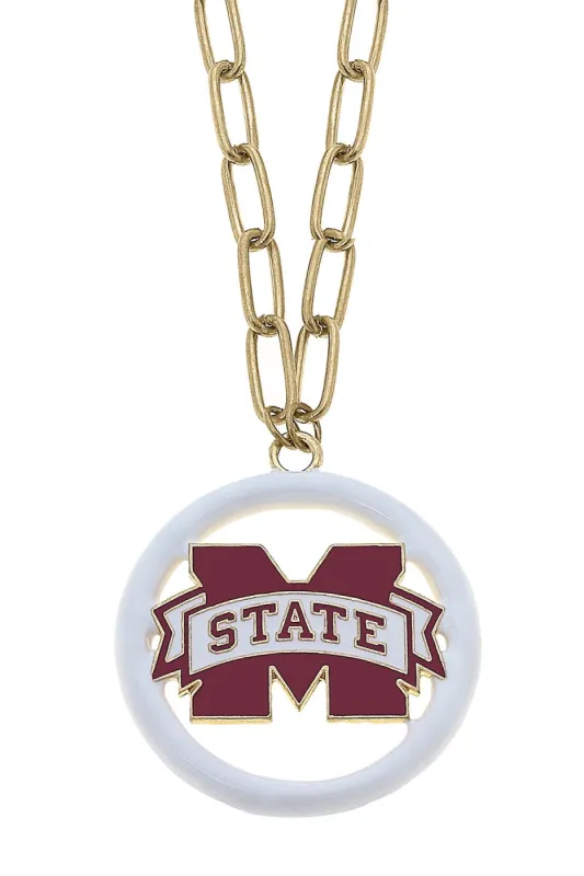Mississippi State Bulldogs Logo Enamel Medallion 32" Necklace sold by Canvas Style