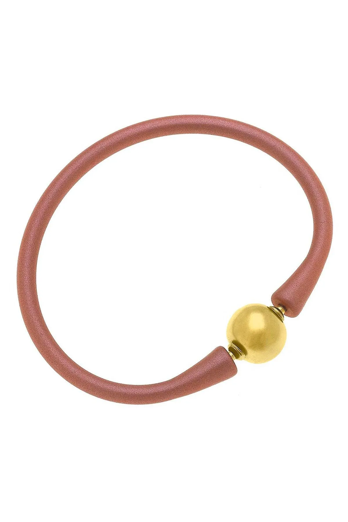 Bali 24K Gold Plated Ball Bead Silicone Bracelet in Metallic Bronze - FINAL SALE sold by Canvas Style