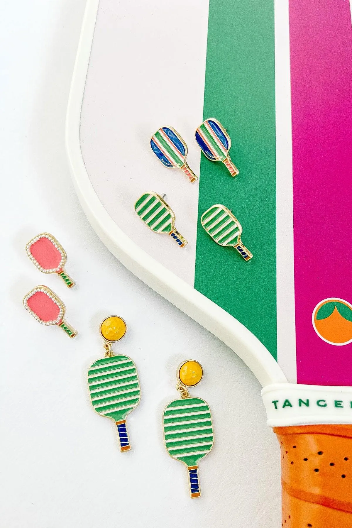 Ellie Pickleball Paddle Stud Earrings in Blue sold by Canvas Style product image thumbnail 2