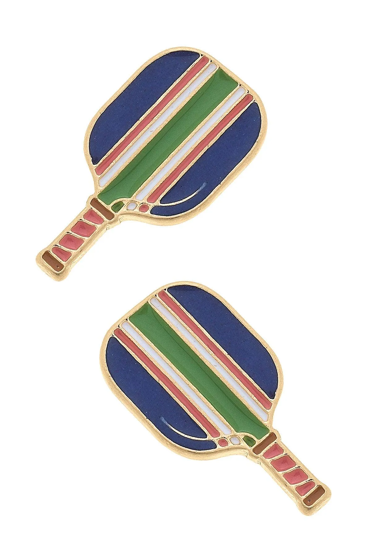 Ellie Pickleball Paddle Stud Earrings in Blue sold by Canvas Style