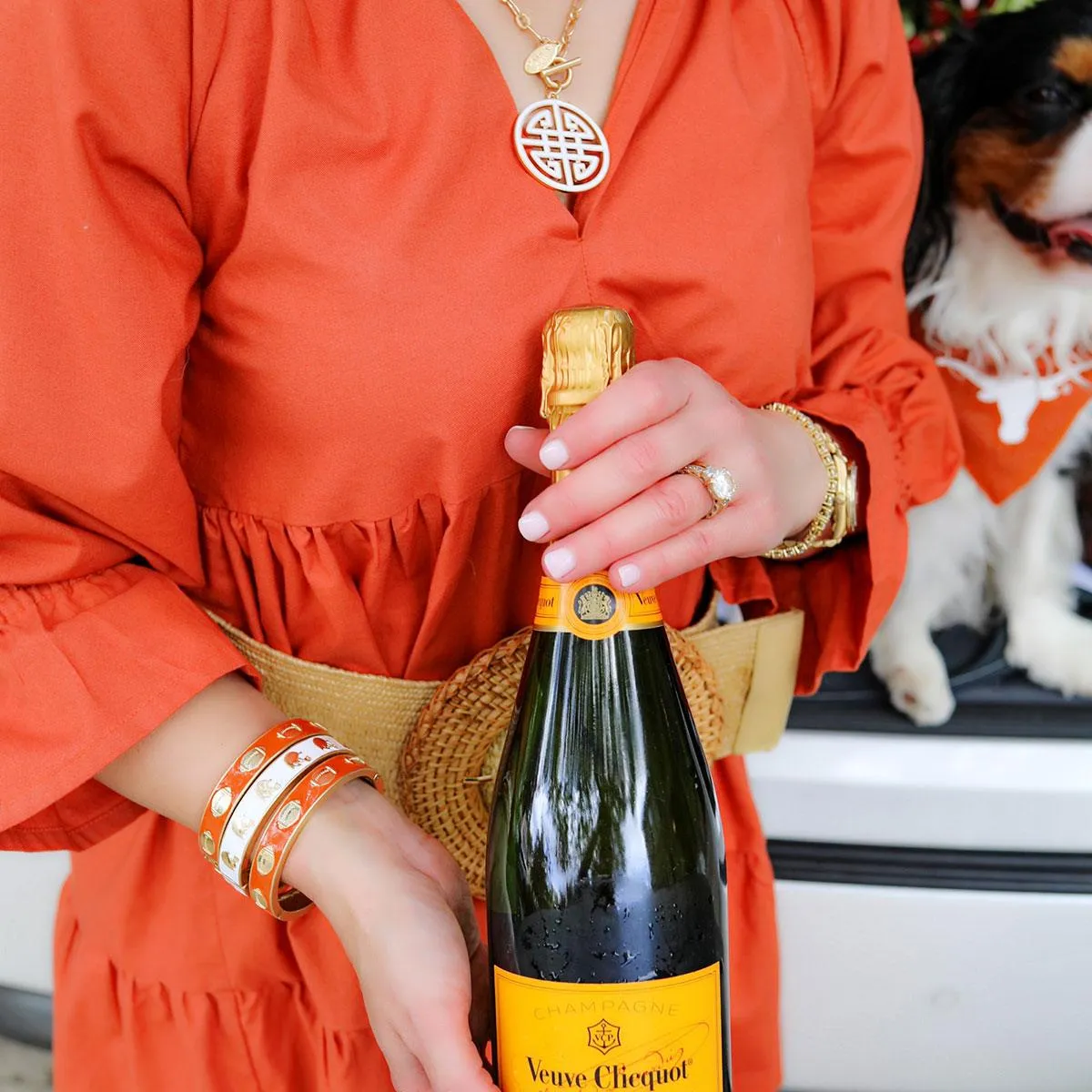 Game Day Enamel Football Hinge Bangle in Burnt Orange sold by Canvas Style product image thumbnail 3