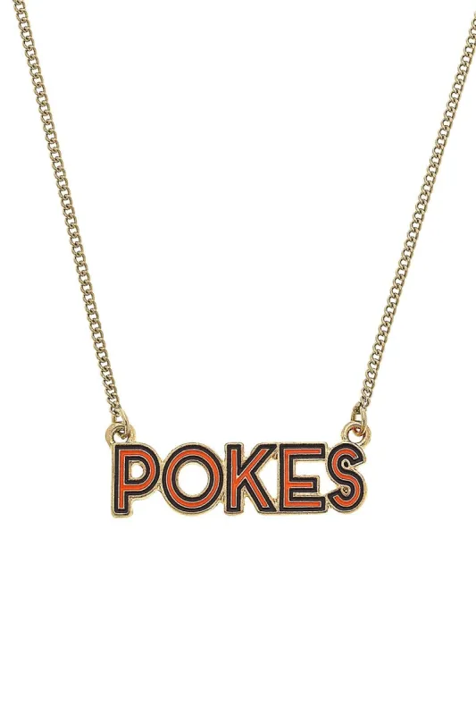 Oklahoma State Cowboys Outline Enamel Necklace sold by Canvas Style
