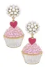 Love Cupcake Enamel Earrings in Pink & Fuchsia sold by Canvas Style