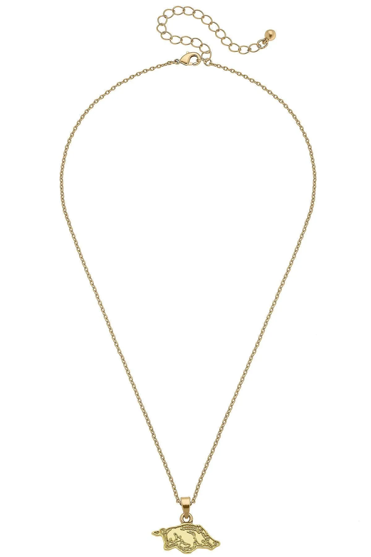 Arkansas Razorbacks 24K Gold Plated Pendant Necklace sold by Canvas Style product image thumbnail 2