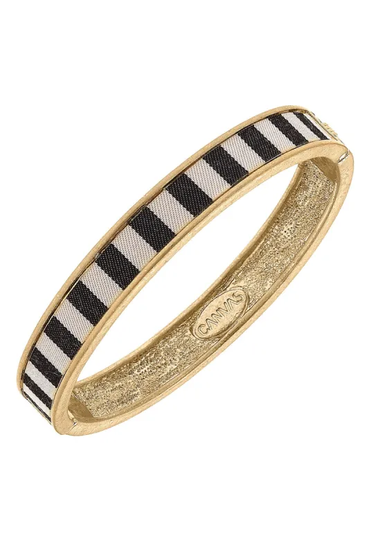 Cabana Stripes Hinge Bangle sold by Canvas Style