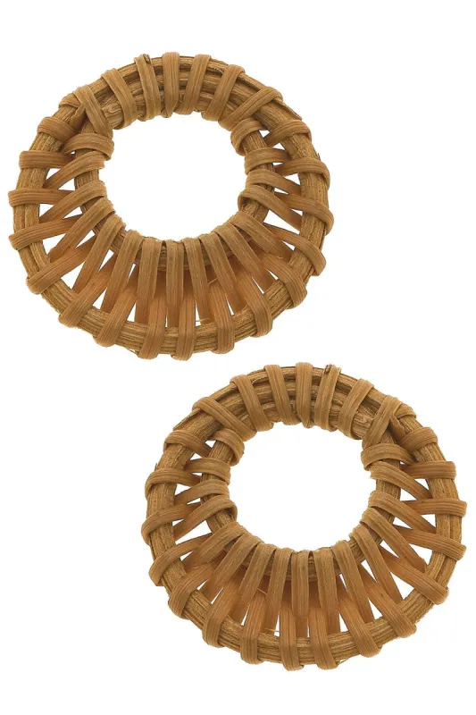 Marlee Wicker Statement Earrings in Brown - FINAL SALE sold by Canvas Style