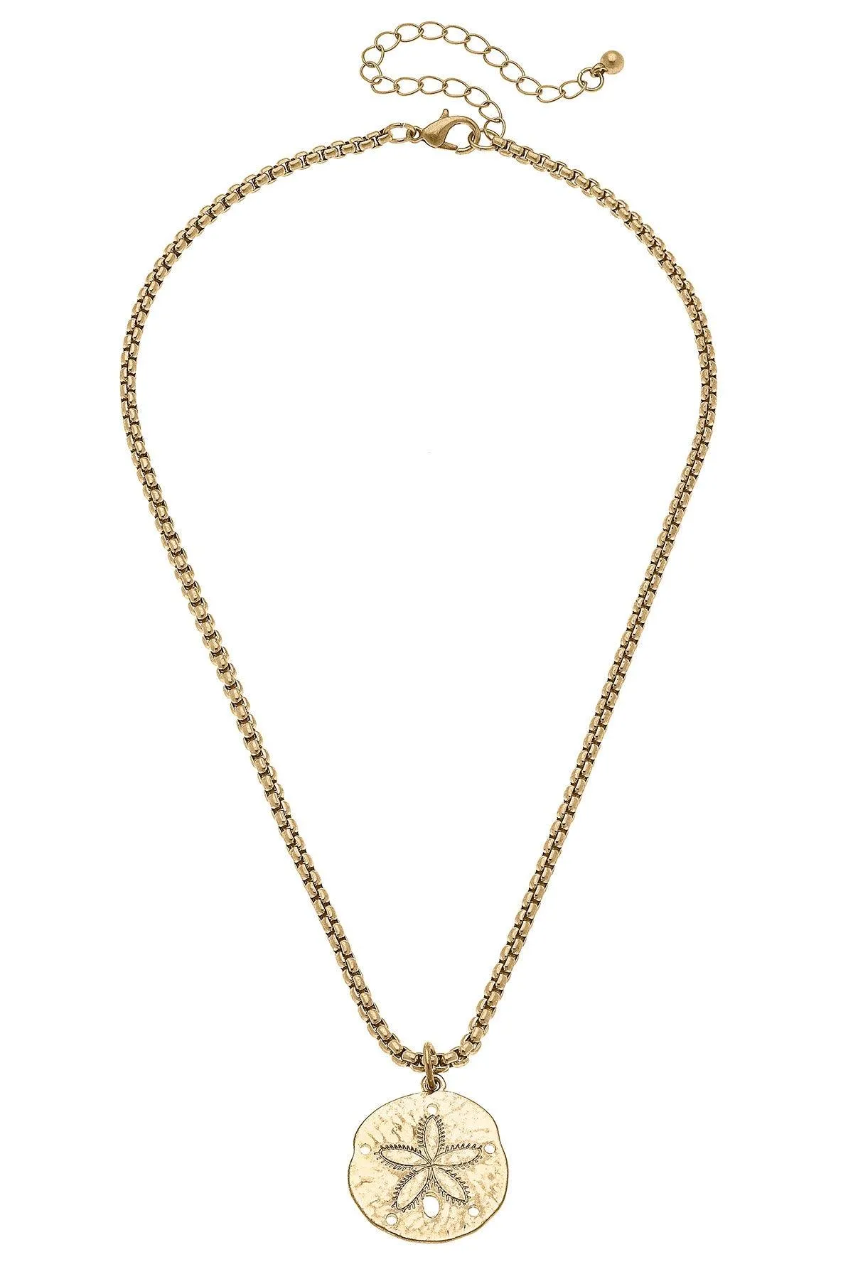 Sand Dollar Charm Necklace in Worn Gold sold by Canvas Style product image thumbnail 2