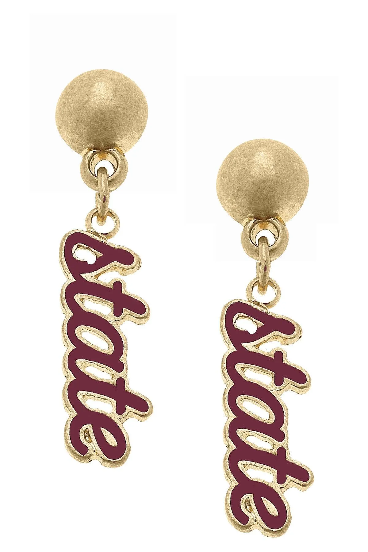 Mississippi State Bulldogs Enamel Script Earrings sold by Canvas Style