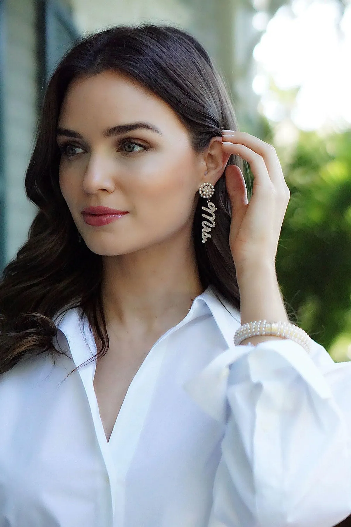 Miss to Mrs. Studded Enamel Earrings sold by Canvas Style product image thumbnail 2