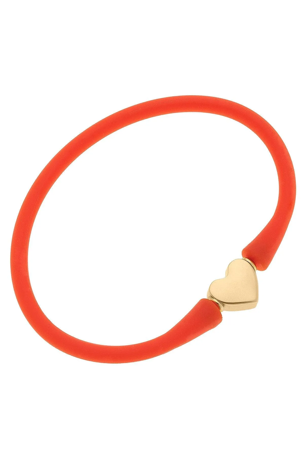 Bali Heart Bead Silicone Bracelet in Orange - FINAL SALE sold by Canvas Style