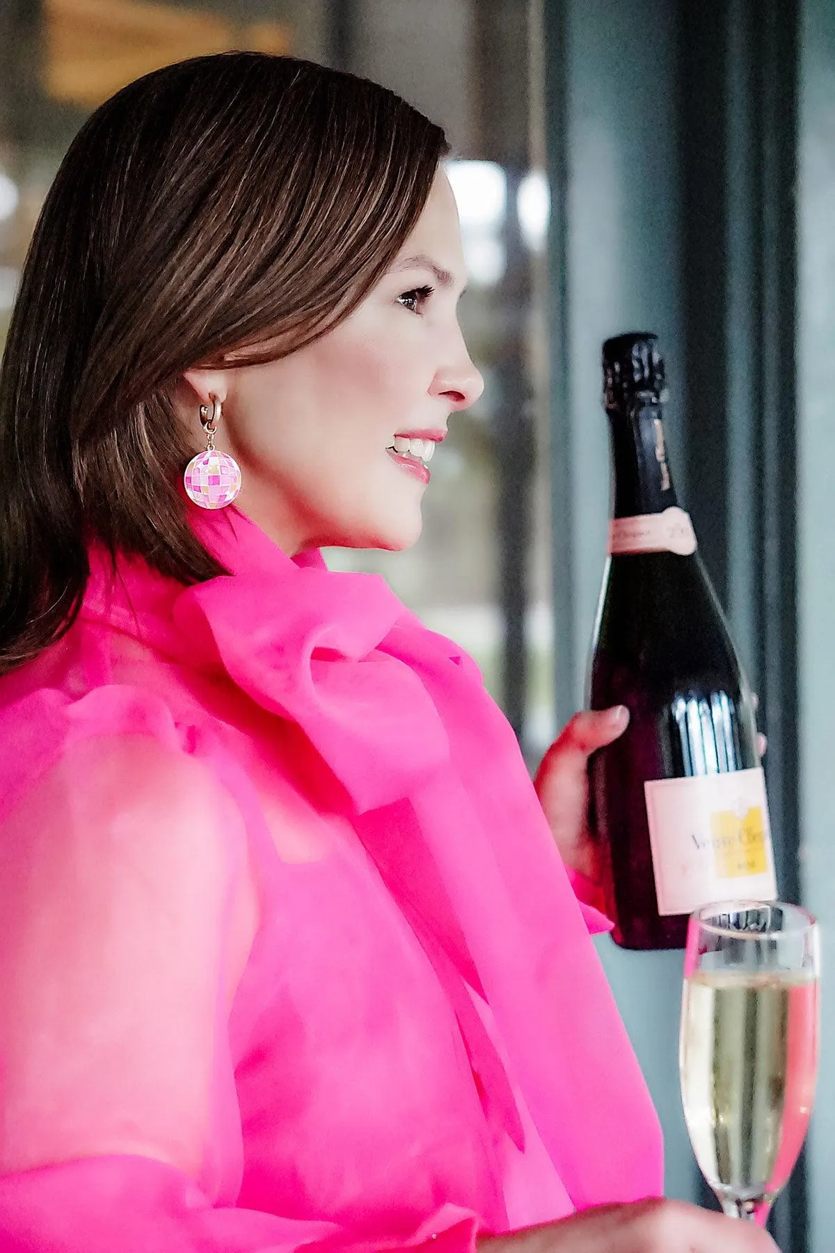 Rodeo Disco Ball Enamel Drop Hoop Earrings sold by Canvas Style product image thumbnail 2