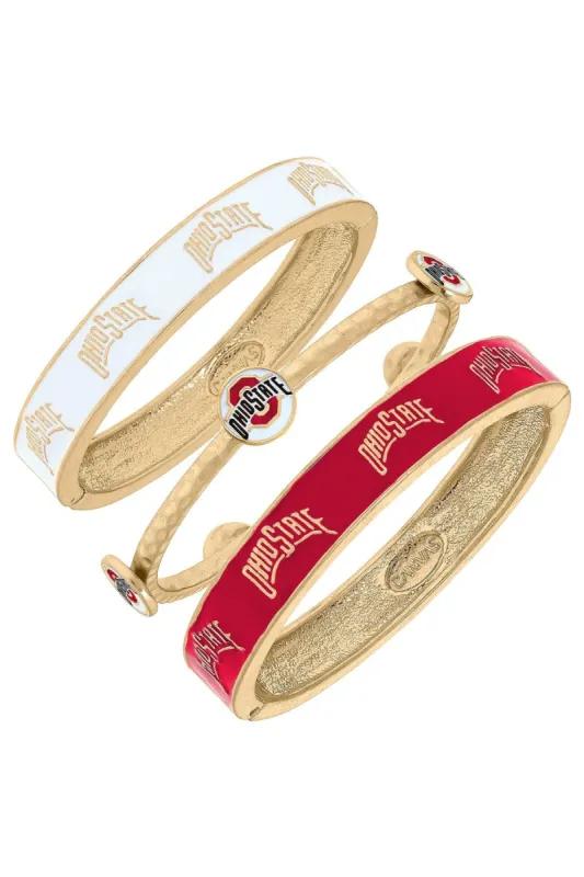 Ohio State Buckeyes Enamel Bangle Stack (Set of 3) sold by Canvas Style