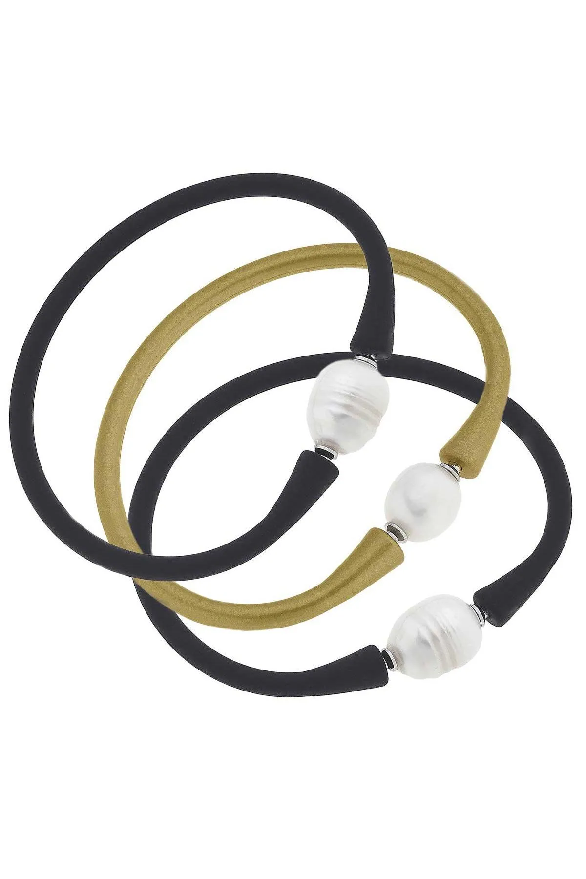 Bali Game Day Bracelet Set of 3 in Black & Gold sold by Canvas Style