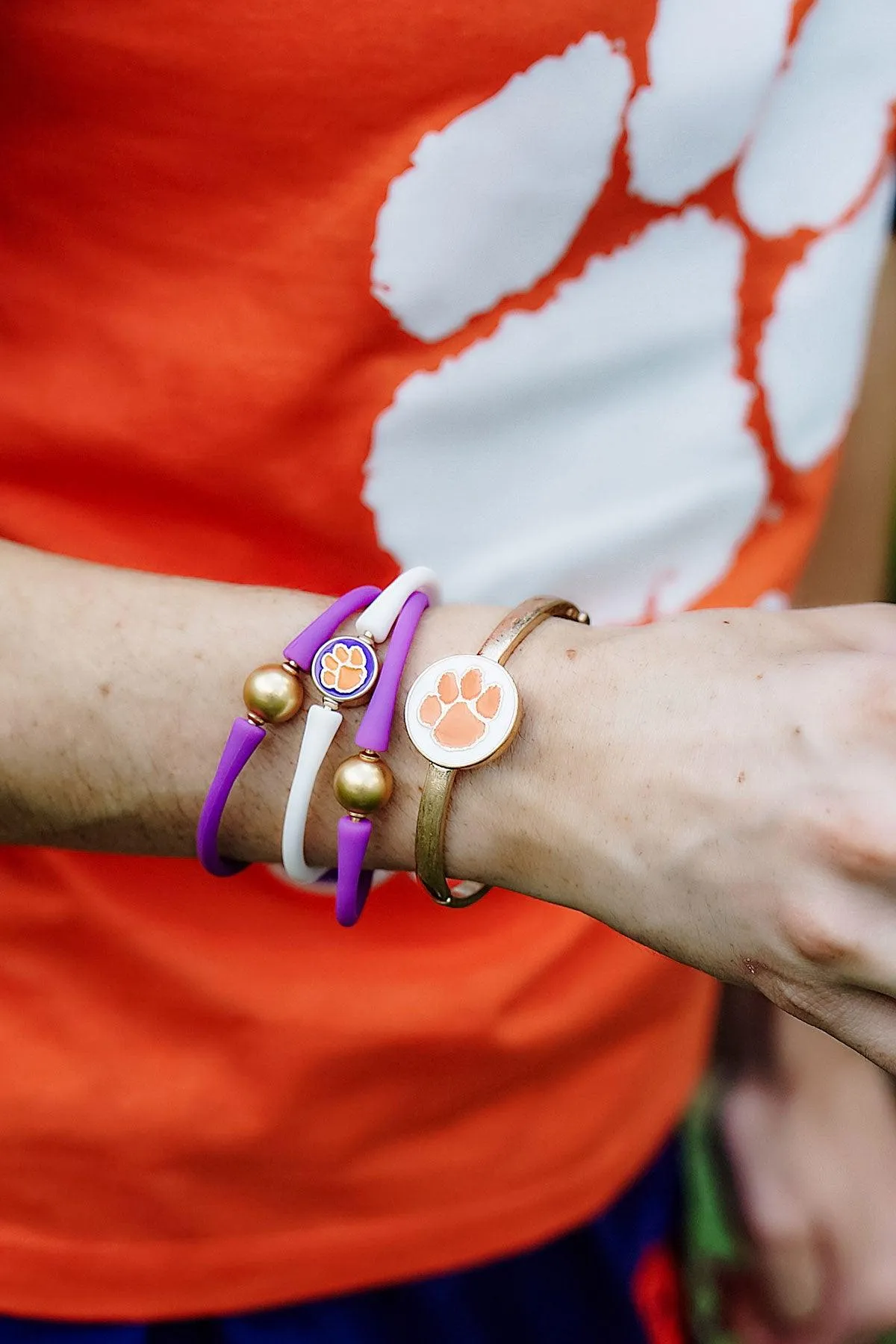 Clemson Tigers Enamel Statement Hinge Bangle - FINAL SALE sold by Canvas Style product image thumbnail 2