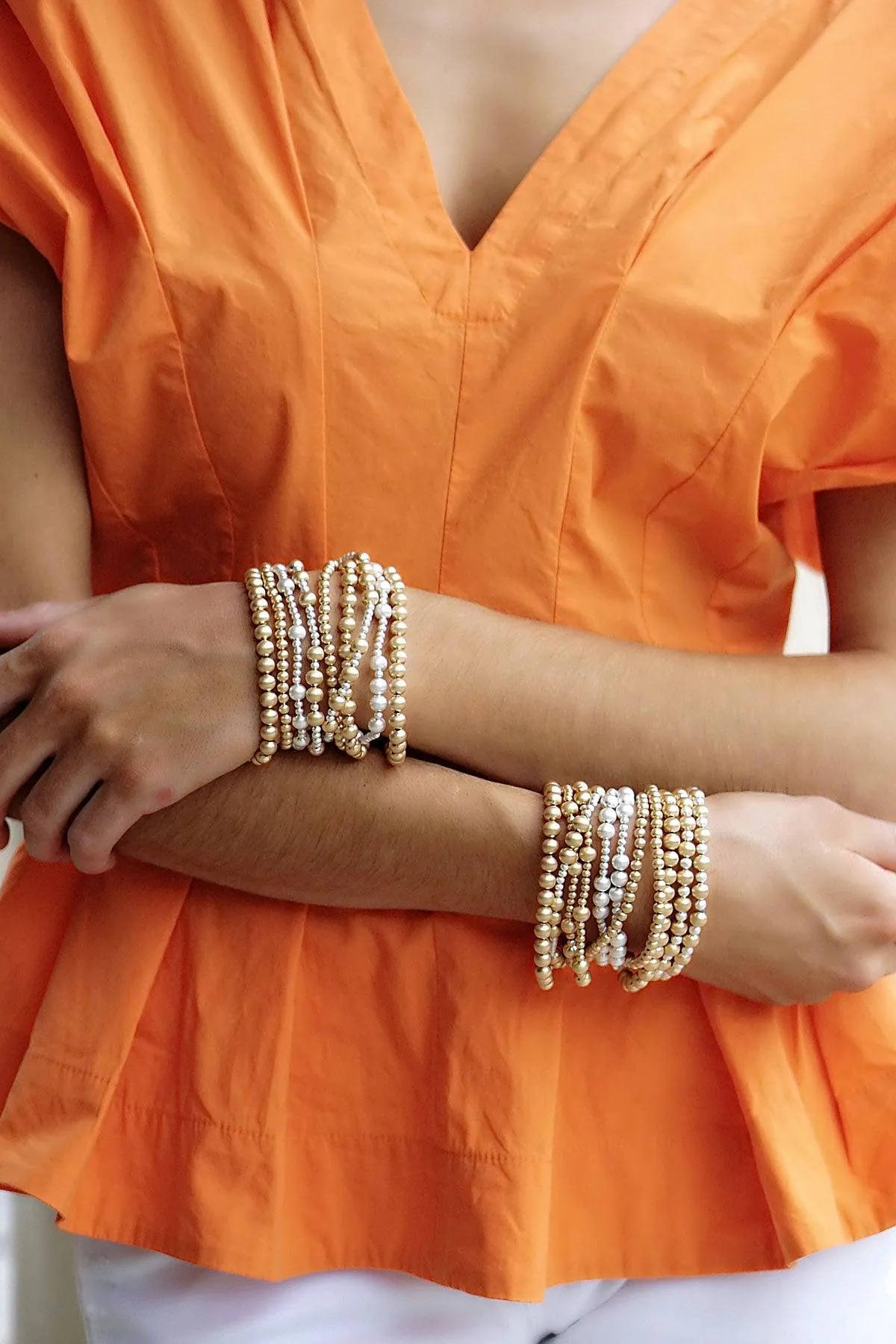 Shelby Ball Bead Stretch Bracelets (Set of 2) sold by Canvas Style product image thumbnail 2