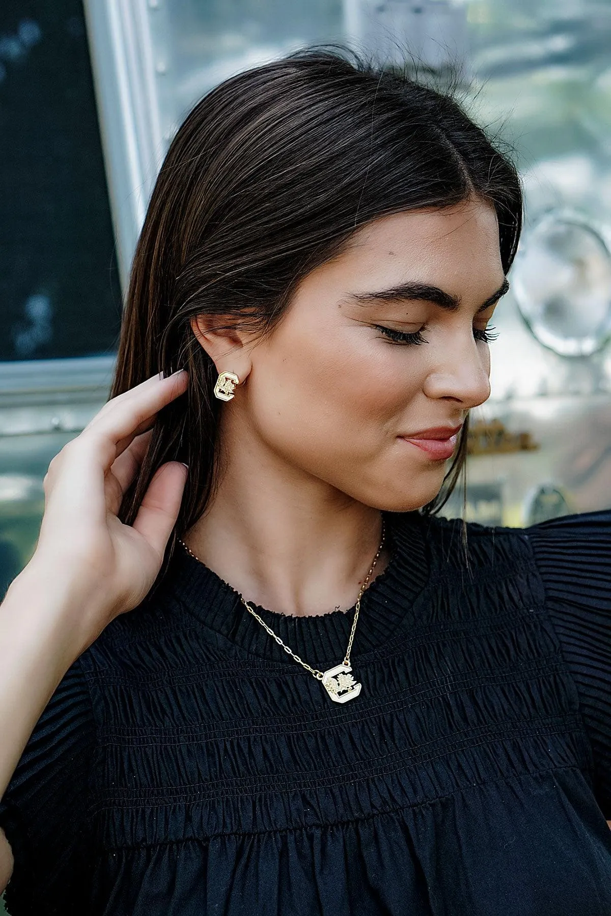 South Carolina Gamecocks 24K Gold Plated Pendant Necklace sold by Canvas Style product image thumbnail 2