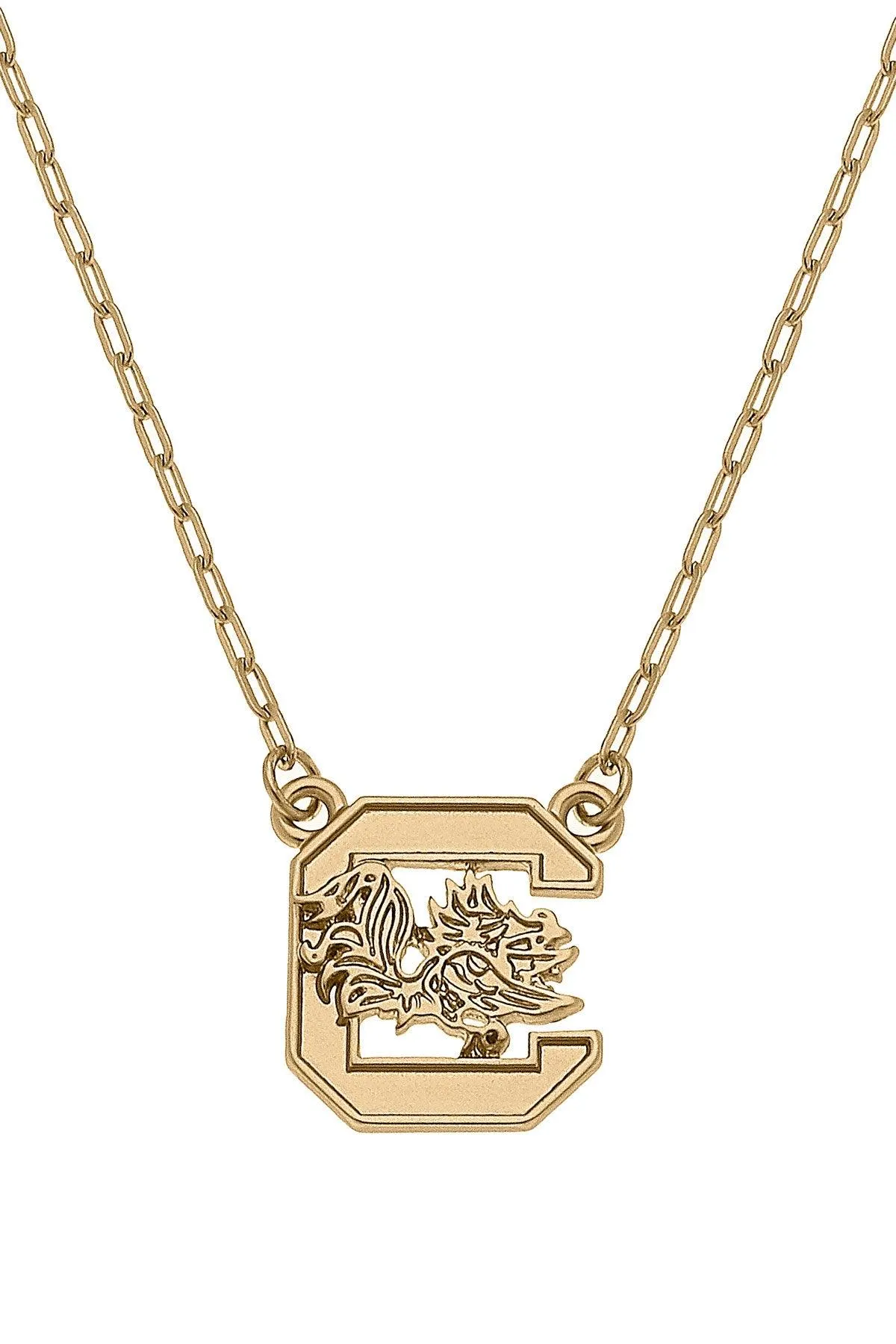 South Carolina Gamecocks 24K Gold Plated Pendant Necklace sold by Canvas Style