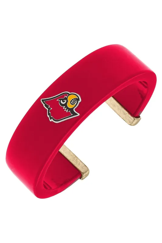 Louisville Cardinals Resin Logo Cuff Bracelet in Red sold by Canvas Style