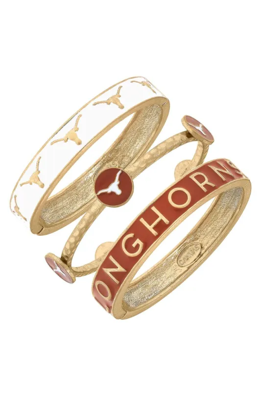 Texas Longhorns Enamel Bangle Stack (Set of 3) sold by Canvas Style