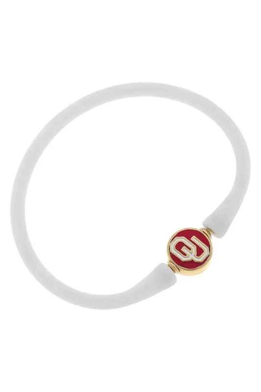 Oklahoma Sooners Enamel Silicone Bali Bracelet - FINAL SALE sold by Canvas Style