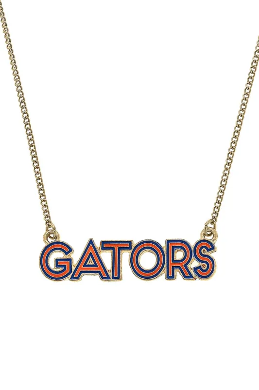 Florida Gators Outline Enamel Necklace sold by Canvas Style