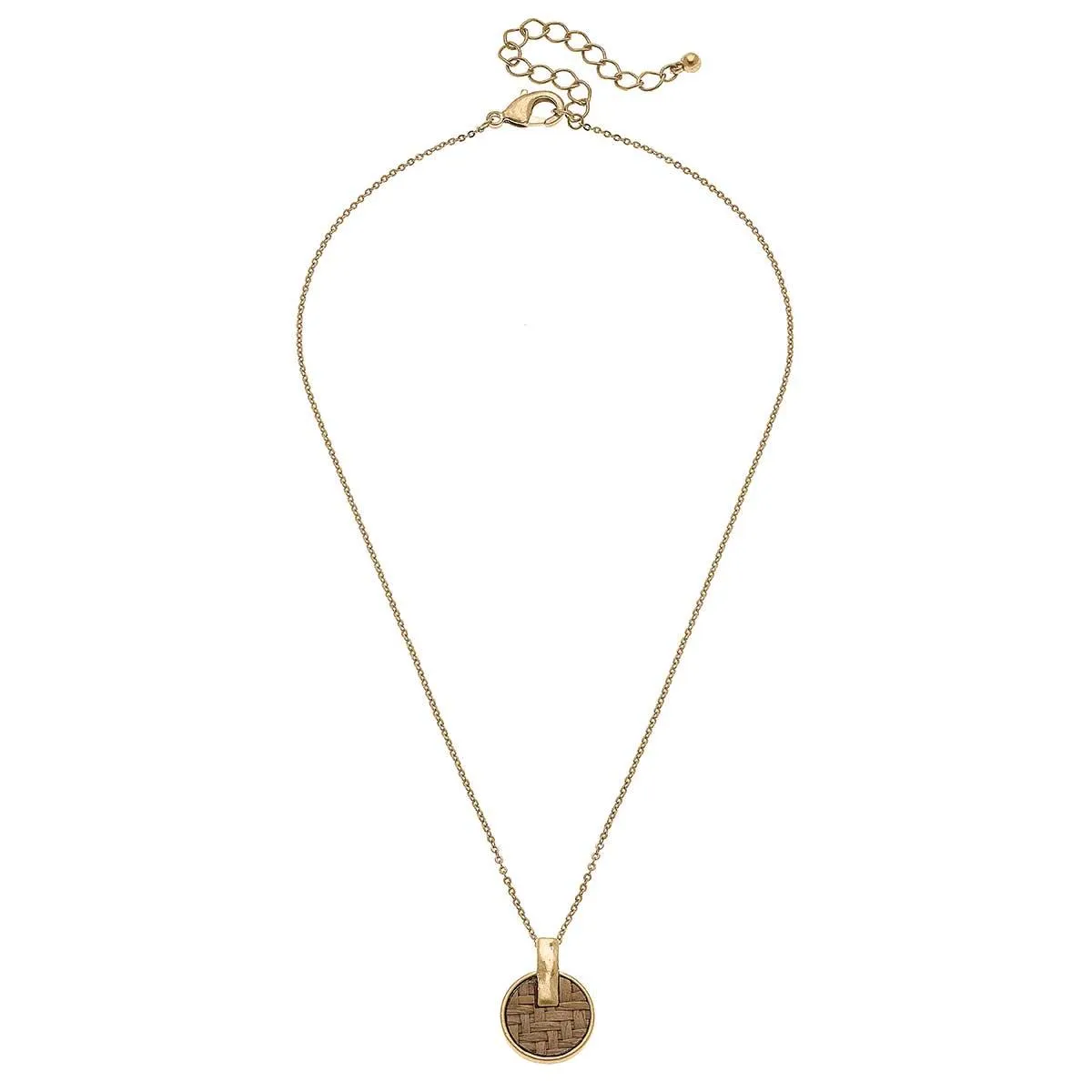 Danielle Raffia Delicate Disc Necklace in Brown - FINAL SALE sold by Canvas Style product image thumbnail 2